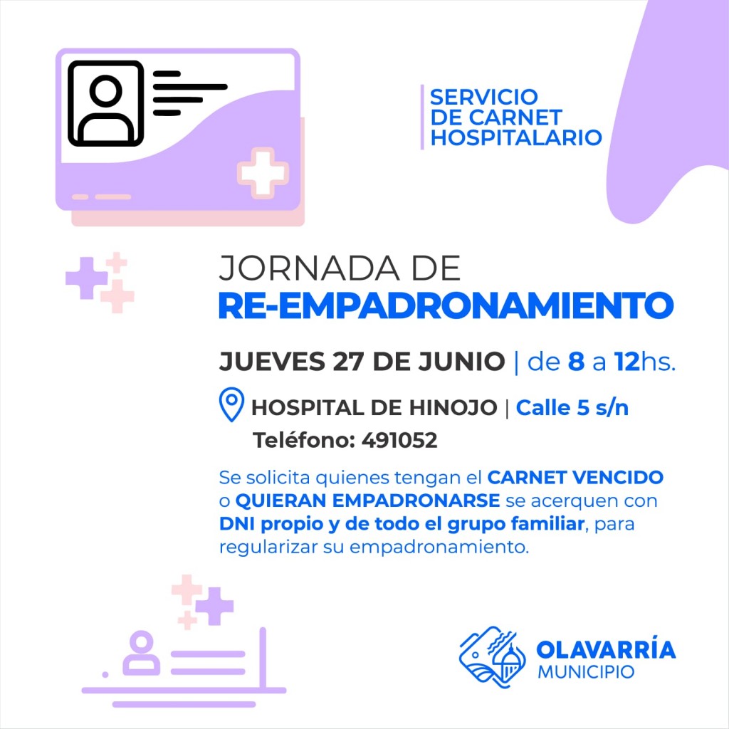 Hinojo: jornada de re-empadronamiento carnet hospitalario