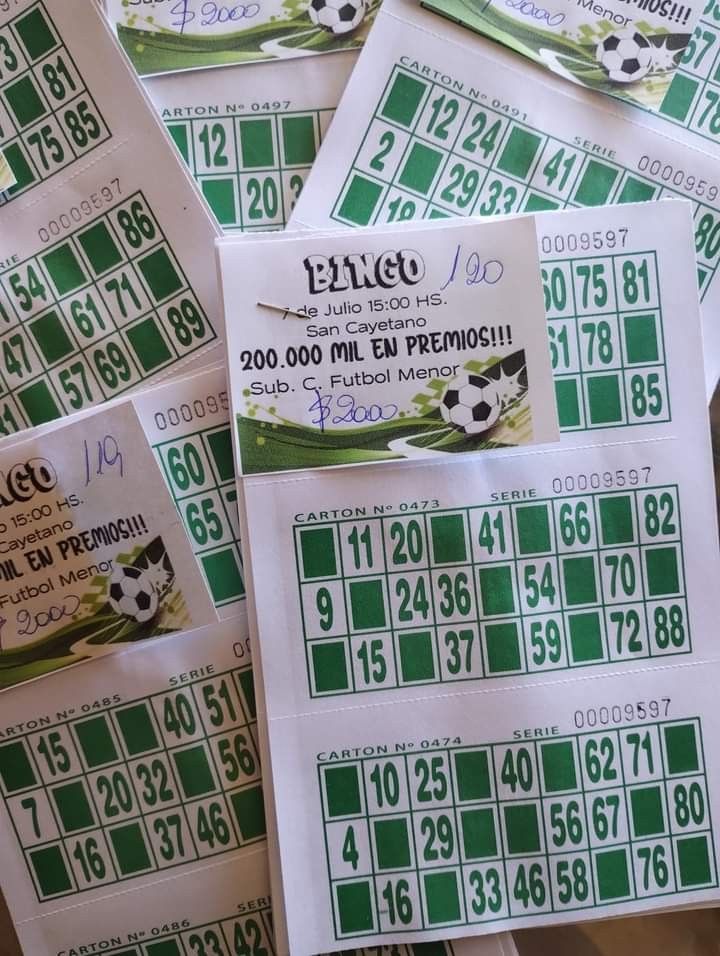 Bingo a beneficio del futbol menor de Hinojo